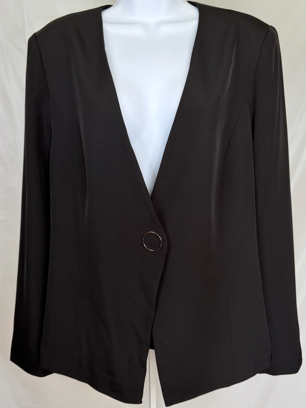 Elie Tahari Black Open Front Career Blazer Jacket Size 10 NWT